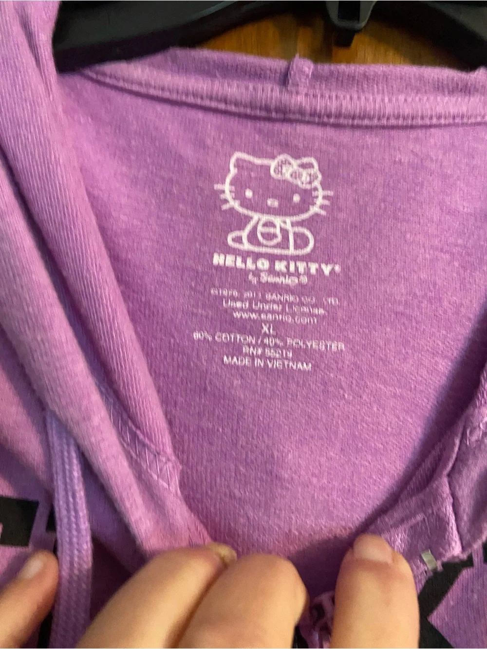 Hello Kitty Pink Zip Hoodie with Graphic Front - Picture 3 of 3